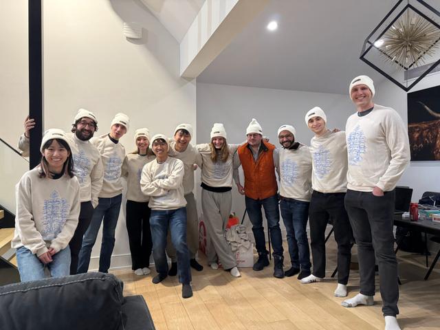 GPTZero team employees at an offsite in Blue Mountain